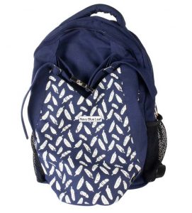 back pack to carry yoga mat navy blue